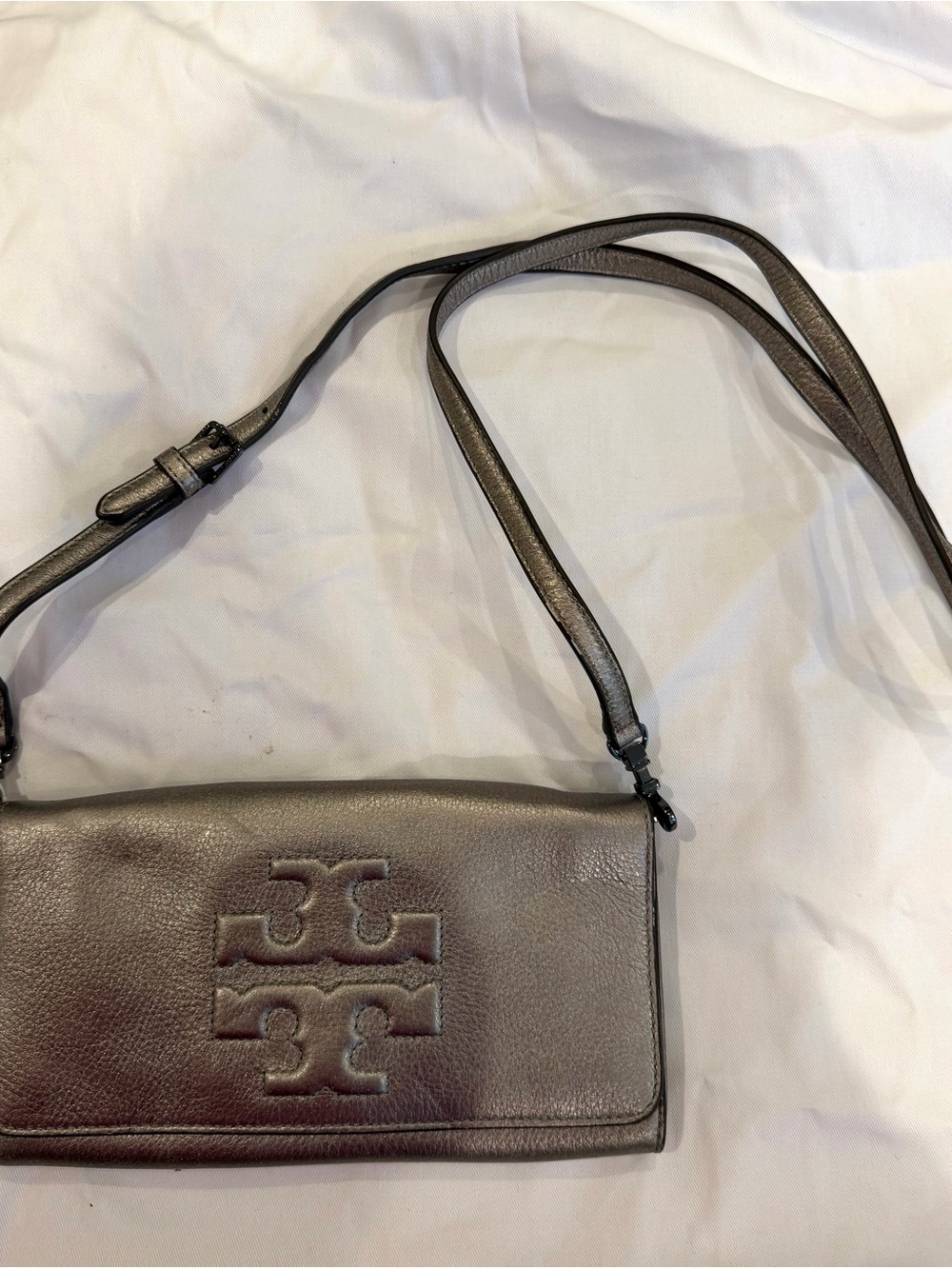 Tory Burch Metallic Leather Crossbody Bag